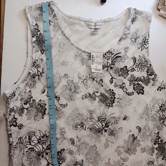 Christopher & Banks top blouse, size M, ruffles,glitter,silver,Boho. - Picture 11 of 14